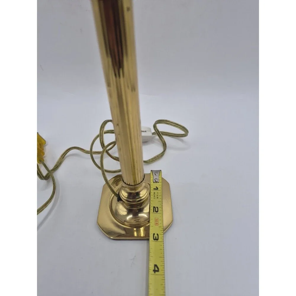 Vintage Small Brass Candlestick Lamp w/  Lamp Shade 13
